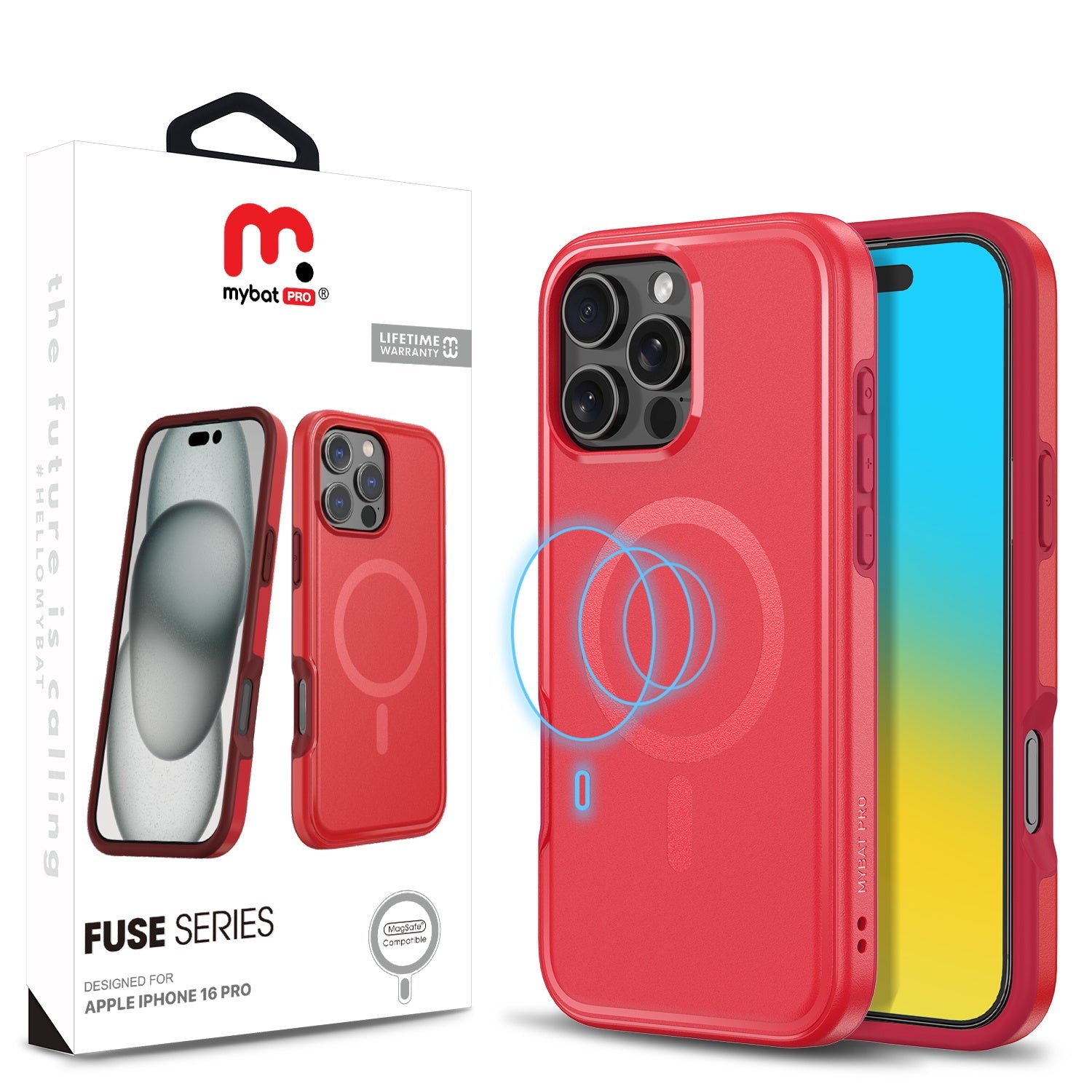 MyBat Pro Fuse Series w/ MagSafe Case for Apple iPhone 16 Pro - Red