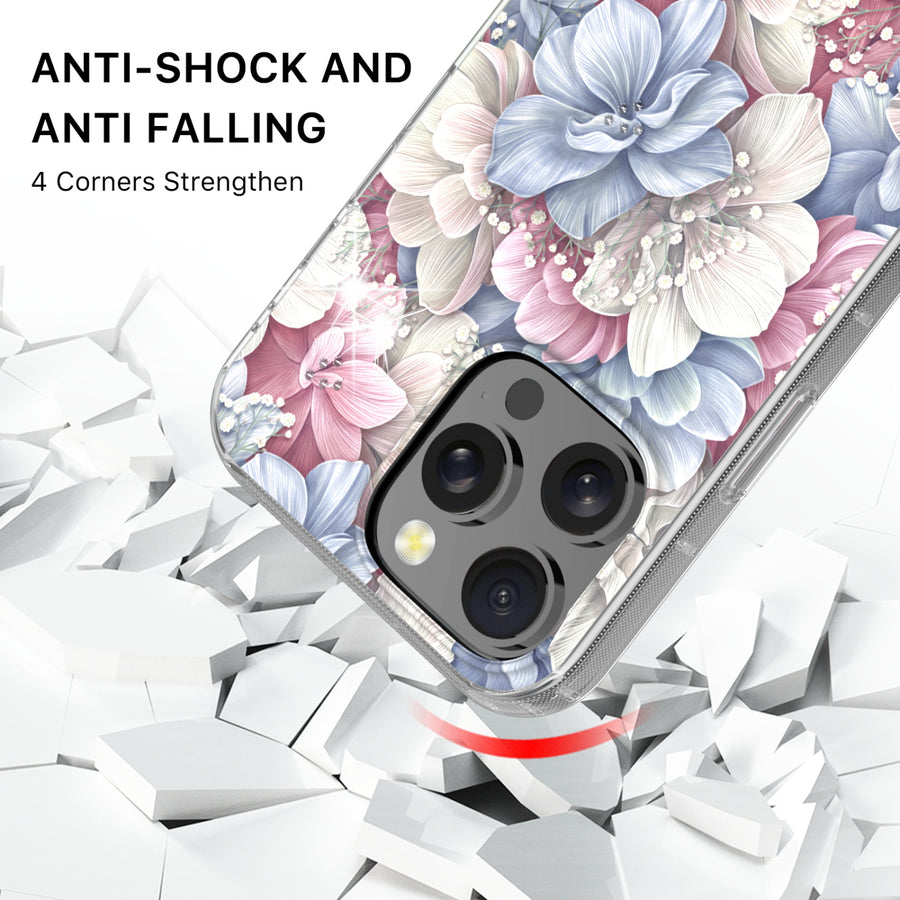 MyBat Pro Mood Series MagSafe Case (with Diamonds) for Apple iPhone 16 Pro - Floral Gems - RIP16PCSFSSDM603-3.jpg