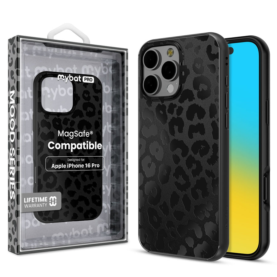 MyBat Pro Mood Series MagSafe Case for Apple iPhone 16 Pro - Black Leopard