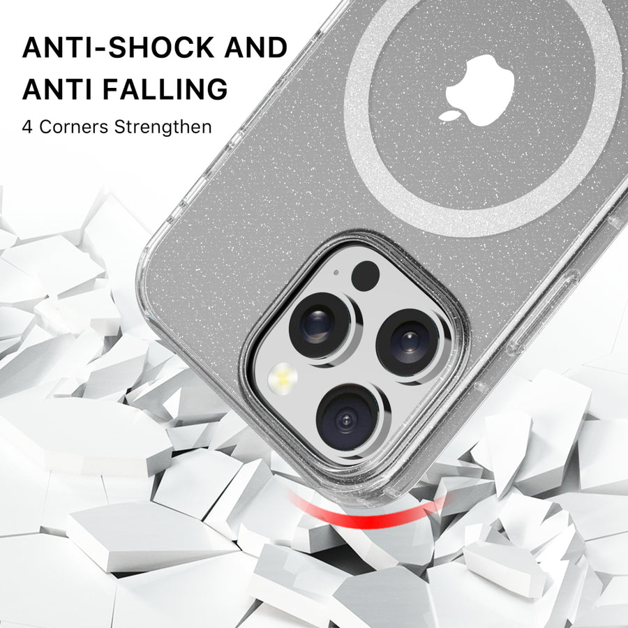 MyBat Pro Savvy Series MagSafe Case for Apple iPhone 16 Pro - Clear Glitter - RIP16PCSFSST302-3.jpg