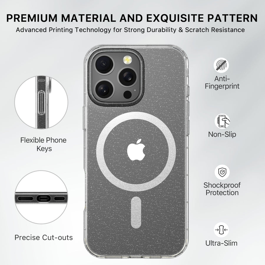 MyBat Pro Savvy Series MagSafe Case for Apple iPhone 16 Pro - Clear Glitter - RIP16PCSFSST302-7.jpg