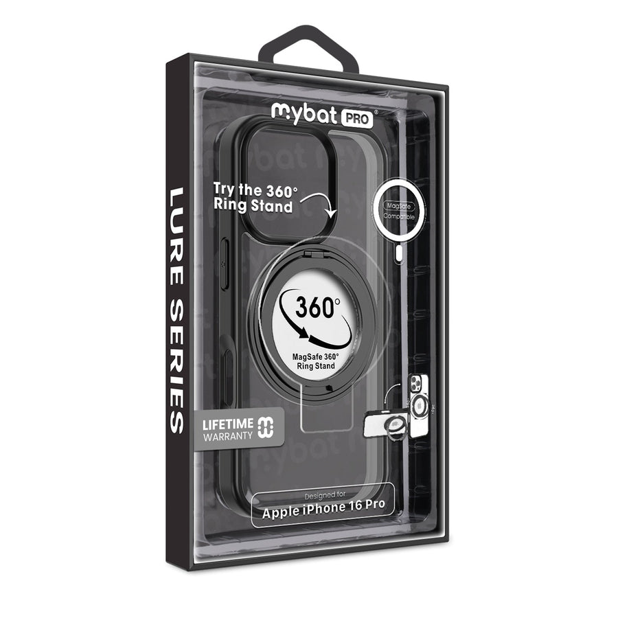 MyBat Pro Lure Series 360° Ring Stand MagSafe Case for Apple iPhone 16 Pro - Black