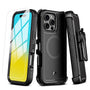 MyBat Pro Maverick Series MagSafe Case w/ Holster and Tempered Glass for Apple iPhone 16 Pro Max - Black