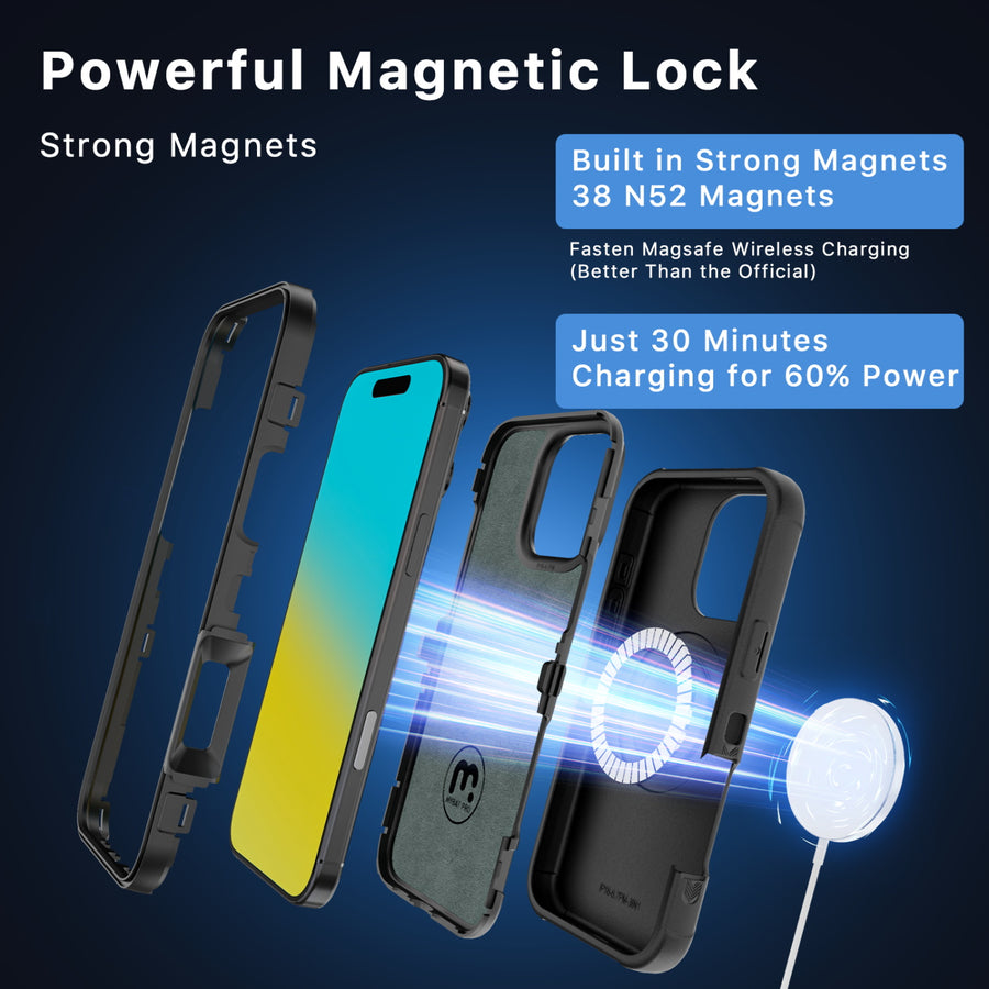 MyBat Pro Maverick Series MagSafe Case w/ Holster and Tempered Glass for Apple iPhone 16 Pro Max - Black - RIP16PMCS3NXMS001-3.jpg