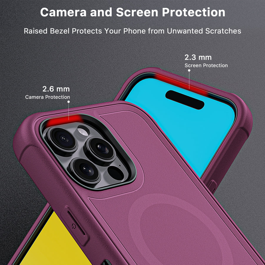 MyBat Pro Maverick Series MagSafe Case w/ Holster and Tempered Glass for Apple iPhone 16 Pro Max - Plum - RIP16PMCS3NXMS003-6.jpg