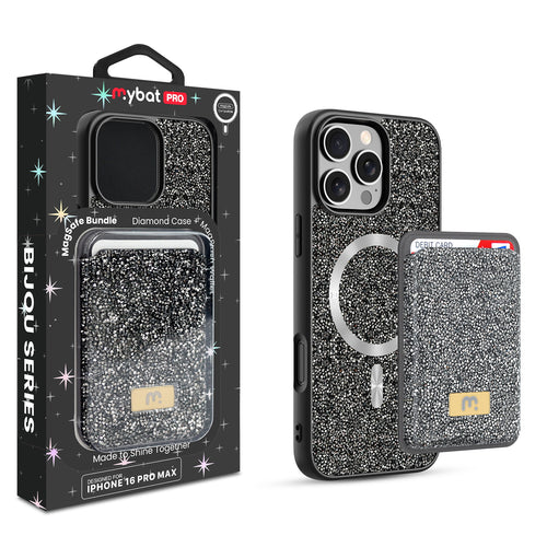 MyBat Pro Bijou Series MagSafe Bundle with Diamond Case + MagStash Wallet for Apple iPhone 16 Pro Max - Graphite Smoke - RIP16PMCSBIJS001-1.jpg