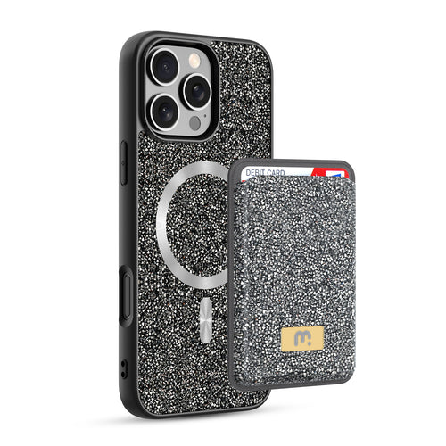 MyBat Pro Bijou Series MagSafe Bundle with Diamond Case + MagStash Wallet for Apple iPhone 16 Pro Max - Graphite Smoke - RIP16PMCSBIJS001-2.jpg