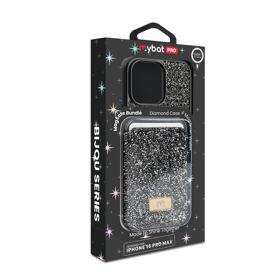 MyBat Pro Bijou Series MagSafe Bundle with Diamond Case + MagStash Wallet for Apple iPhone 16 Pro Max - Graphite Smoke - RIP16PMCSBIJS001-7.jpg