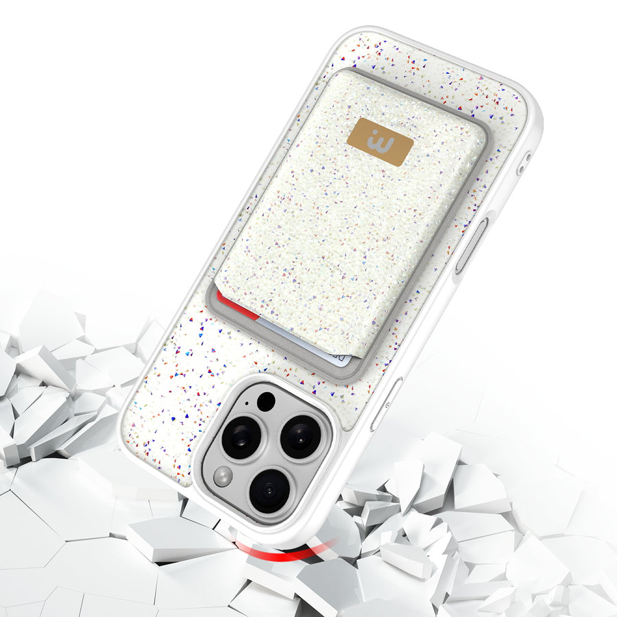 MyBat Pro Bijou Series MagSafe Bundle with Diamond Case + MagStash Wallet for Apple iPhone 16 Pro Max - Pearl White - RIP16PMCSBIJS003-6.jpg