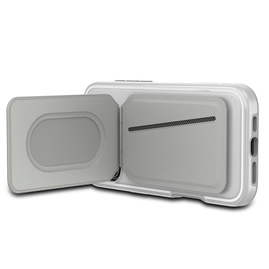 MyBat Pro Fuse Series Case Bundle + MagStash Wallet Folio for Apple iPhone 16 Pro Max - White  / Gray - RIP16PMCSD5MS108-CH413-7.jpg