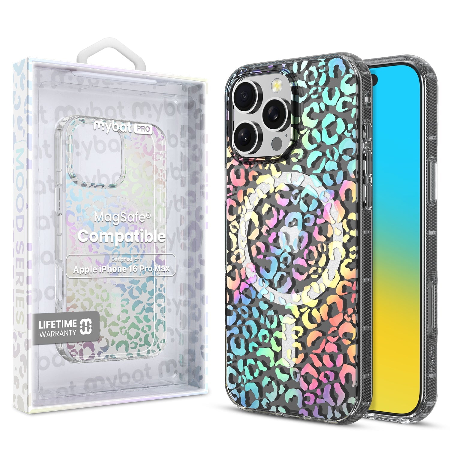 MyBat Pro Mood Series MagSafe Case for Apple iPhone 16 Pro Max - Holographic Leopard