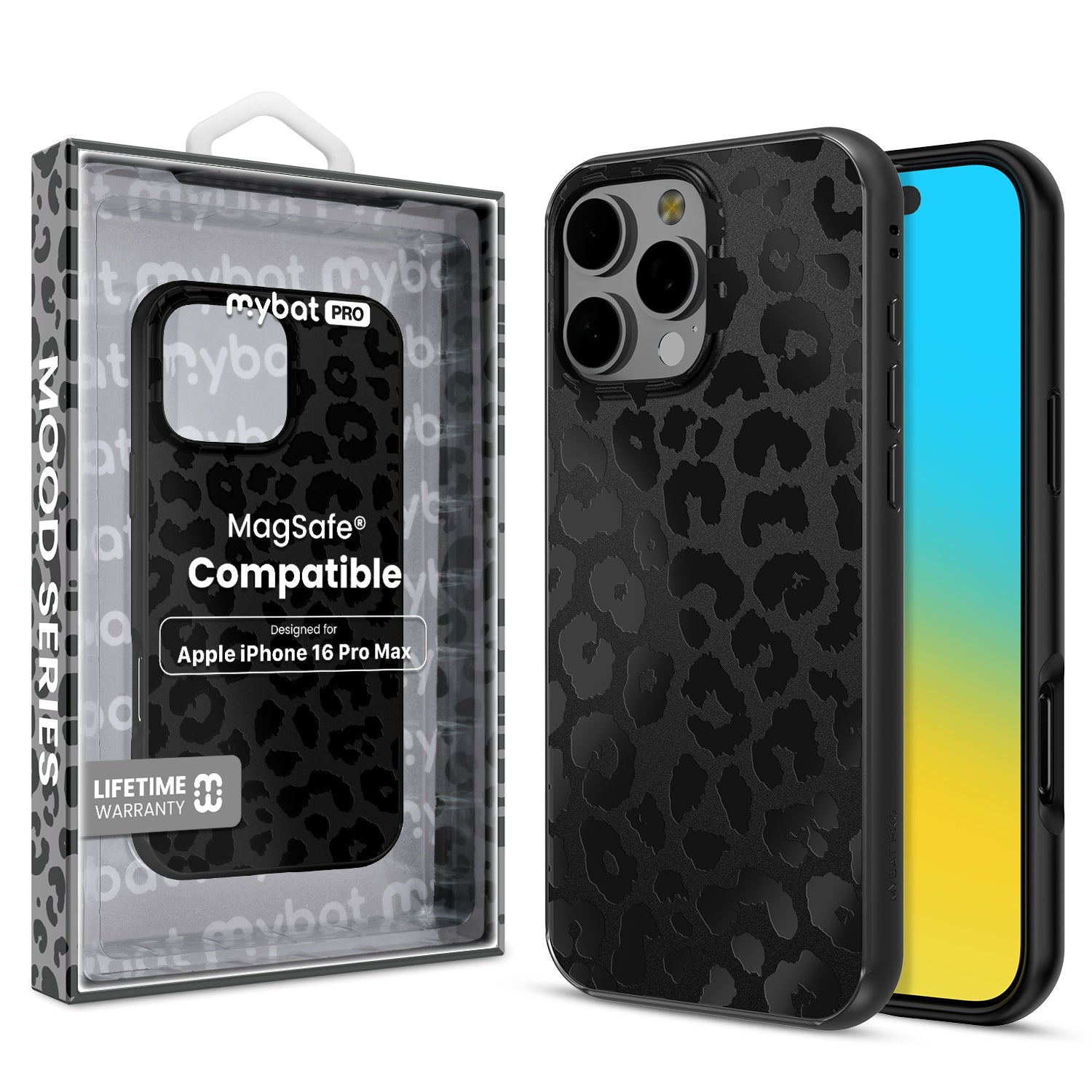 MyBat Pro Mood Series MagSafe Case for Apple iPhone 16 Pro Max - Black Leopard