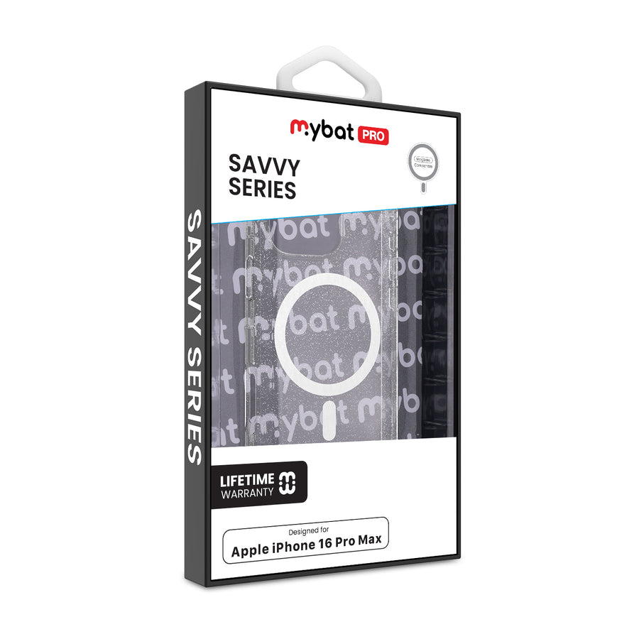 MyBat Pro Savvy Series MagSafe Case for Apple iPhone 16 Pro Max - Clear Glitter - RIP16PMCSFSST302-8.jpg