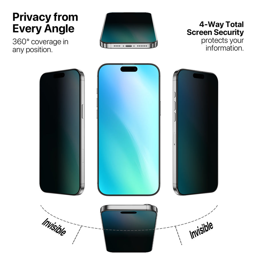 MyBat Pro 360° Privacy Full Coverage Tempered Glass for Apple iPhone 16 / 15 - Clear - RIP16SCF360-3.jpg