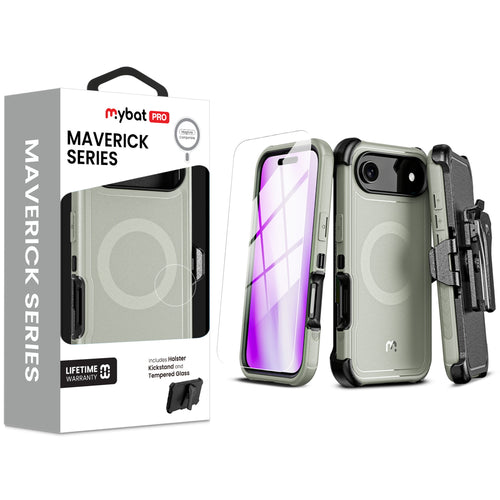 MyBat Pro Maverick Series MagSafe Case w/ Holster and Tempered Glass for Apple iPhone Air - Grey - RIP17ACS3NXMS005-1.jpg
