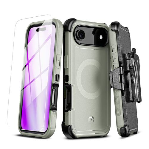 MyBat Pro Maverick Series MagSafe Case w/ Holster and Tempered Glass for Apple iPhone Air - Grey - RIP17ACS3NXMS005-2.jpg