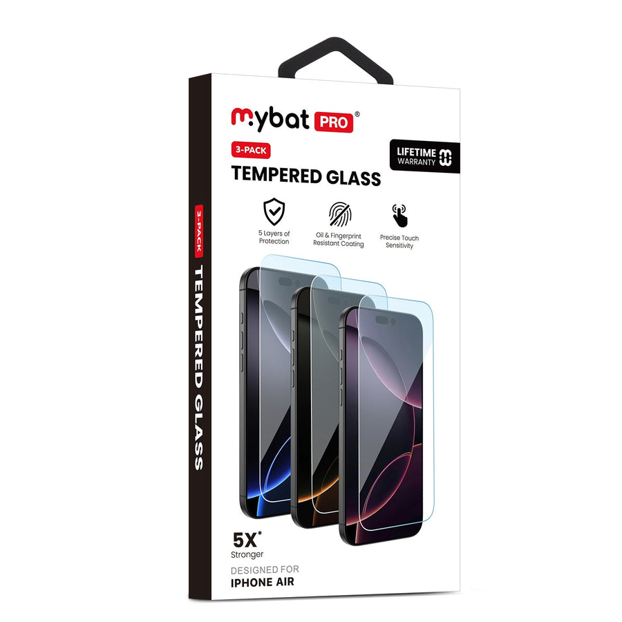 MyBat Pro Tempered Glass Screen Protector (2.5D)(3-pack) for Apple iPhone Air - Clear