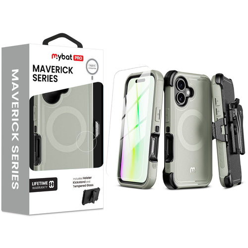 MyBat Pro Maverick Series MagSafe Case w/ Holster and Tempered Glass for Apple iPhone 17 - Grey - RIP17CS3NXMS005-1.jpg
