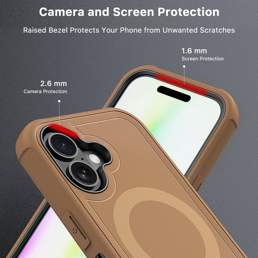 MyBat Pro Maverick Series MagSafe Case w/ Holster and Tempered Glass for Apple iPhone 17 - Brown - RIP17CS3NXMS006-4.jpg