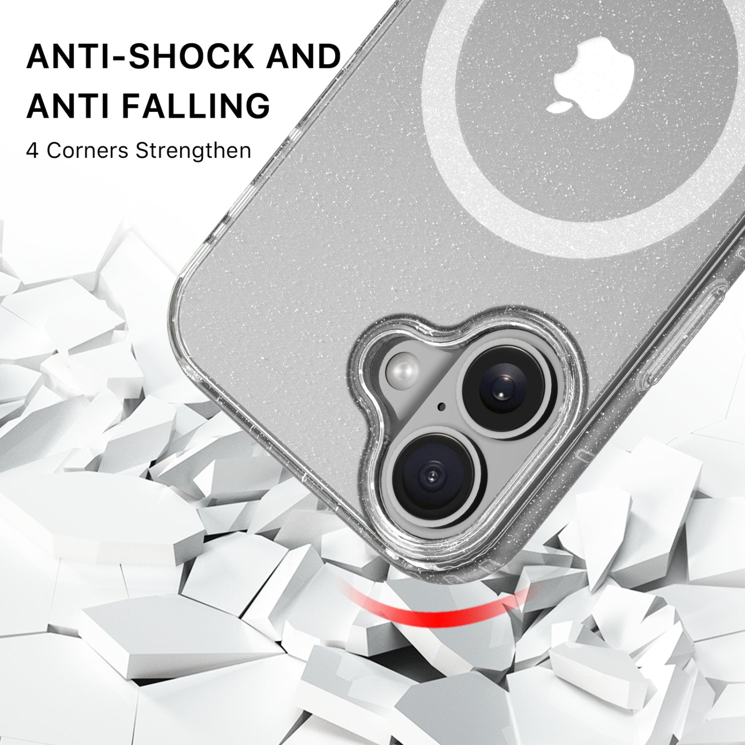 MyBat Pro Savvy Series MagSafe Case for Apple iPhone 17 - Clear Glitter - RIP17CSFSST302-3.jpg