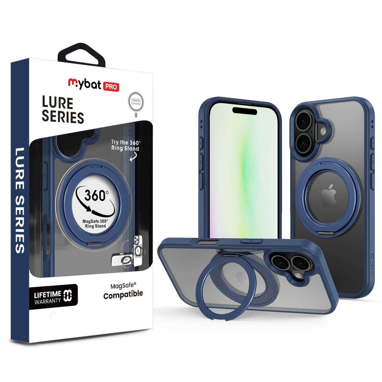 MyBat Pro Lure Series 360° Ring Stand MagSafe Case for Apple iPhone 17 - Blue