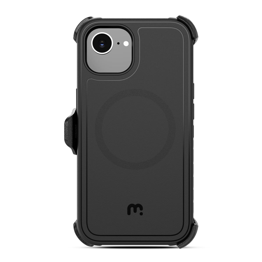 MyBat Pro Maverick Series MagSafe Case w/ Holster and Tempered Glass for Apple iPhone 17e / 16e / 14 / 13 - Black - RIP17ECS3NXMS001-4.jpg