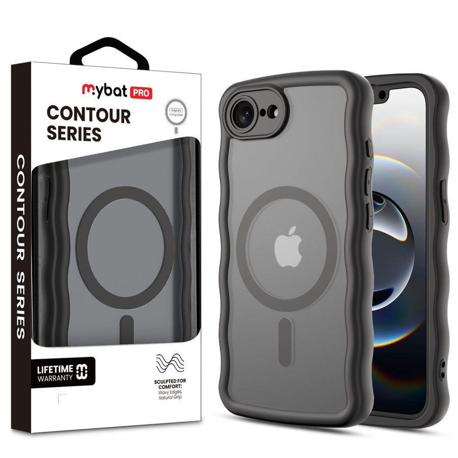 MyBat Pro Contour Series MagSafe Wavy Matte Case for Apple iPhone 17e / 16e - Black