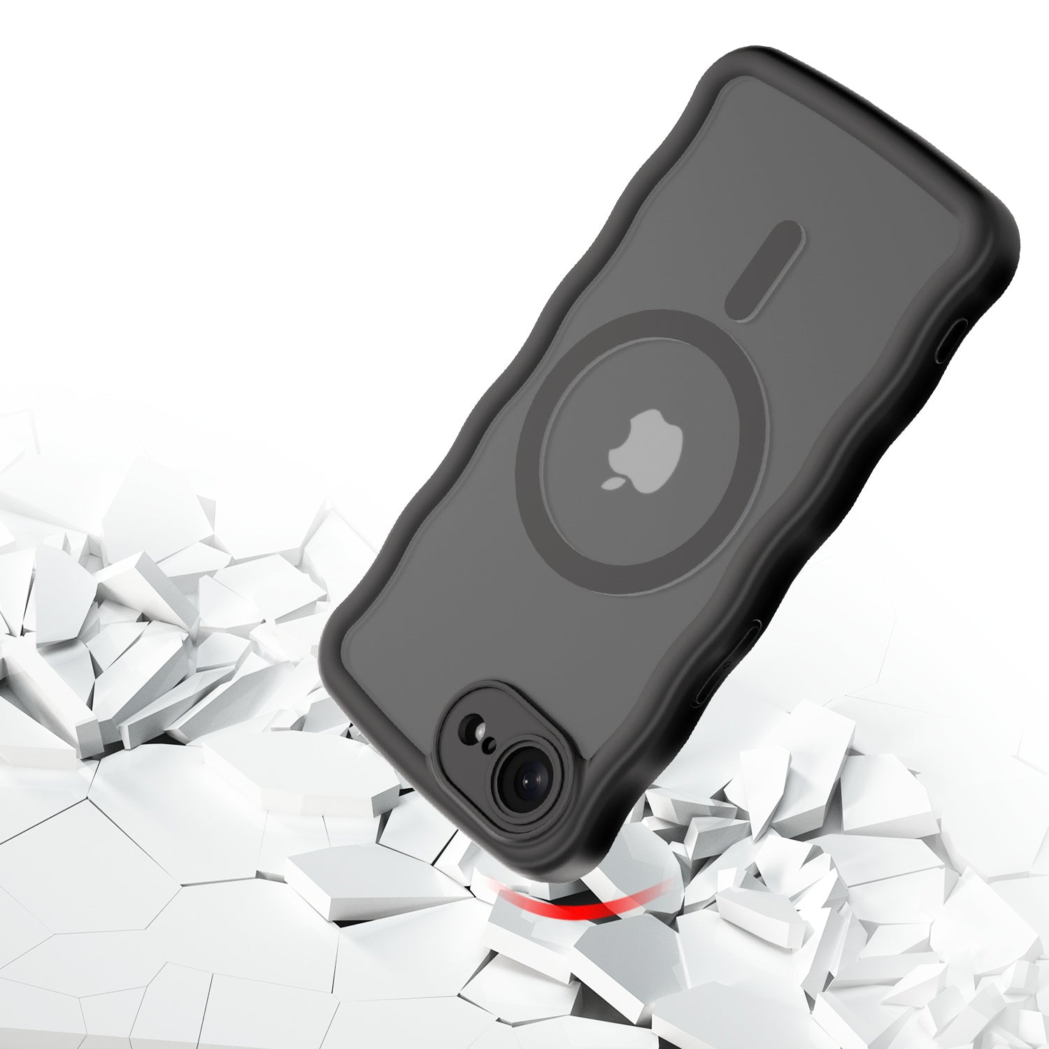 MyBat Pro Contour Series MagSafe Wavy Matte Case for Apple iPhone 17e / 16e - Black - RIP17ECSFGMS501-5.jpg