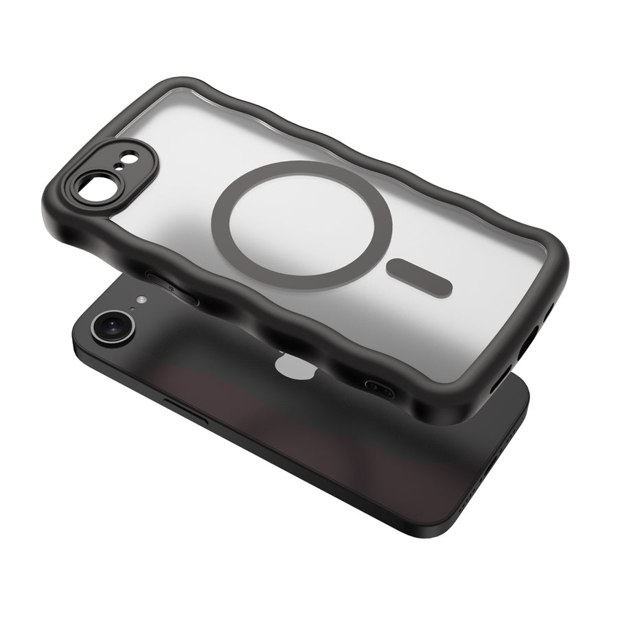 MyBat Pro Contour Series MagSafe Wavy Matte Case for Apple iPhone 17e / 16e - Black - RIP17ECSFGMS501-7.jpg