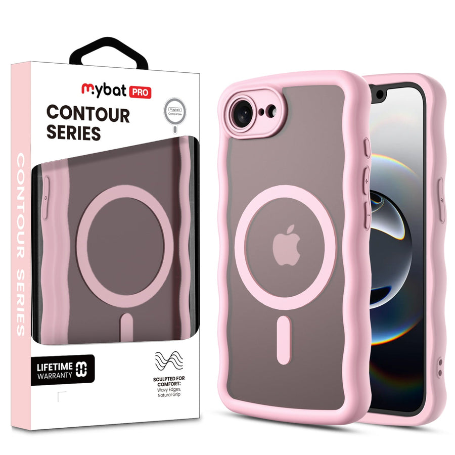 MyBat Pro Contour Series MagSafe Wavy Matte Case for Apple iPhone 17e / 16e - Pink