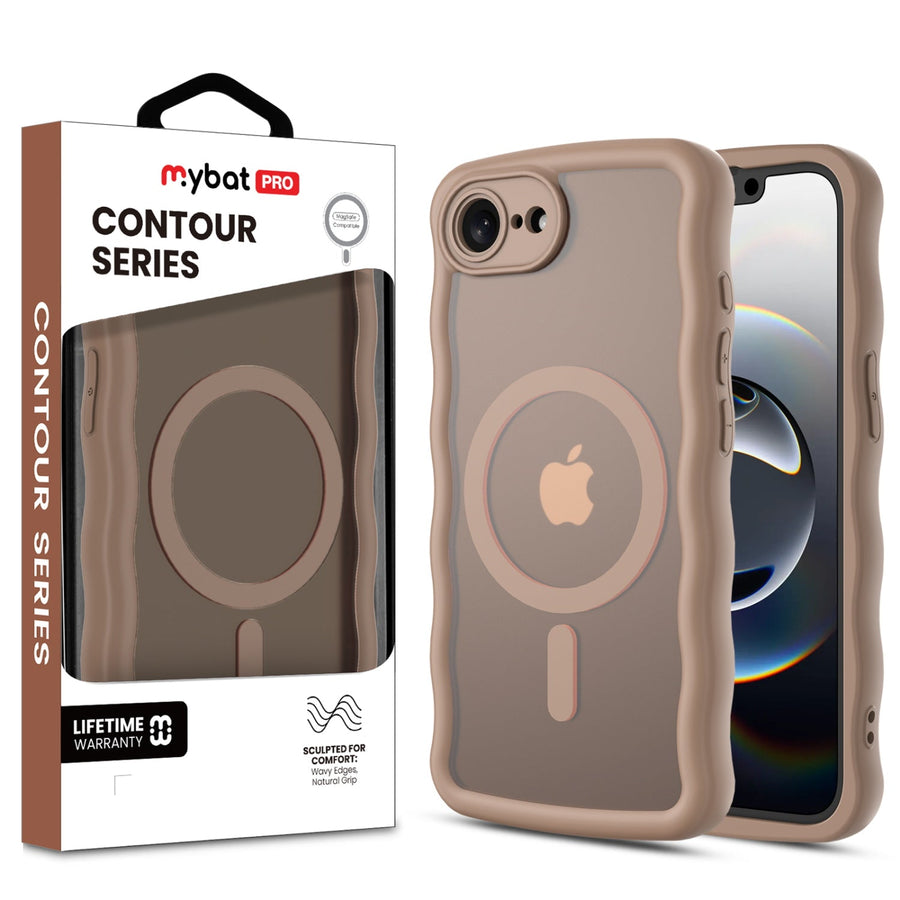 MyBat Pro Contour Series MagSafe Wavy Matte Case for Apple iPhone 17e / 16e - Brown
