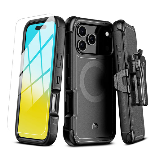 MyBat Pro Maverick Series MagSafe Case w/ Holster and Tempered Glass for Apple iPhone 17 Pro - Black - RIP17PCS3NXMS001-2.jpg