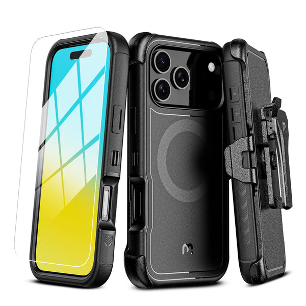 MyBat Pro Maverick Series MagSafe Case w/ Holster and Tempered Glass for Apple iPhone 17 Pro - Black - RIP17PCS3NXMS001-2.jpg