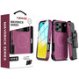 MyBat Pro Maverick Series MagSafe Case w/ Holster and Tempered Glass for Apple iPhone 17 Pro - Plum