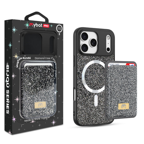 MyBat Pro Bijou Series MagSafe Bundle with Diamond Case + MagStash Wallet for Apple iPhone 17 Pro - Graphite Smoke - RIP17PCSBIJS001-1.jpg