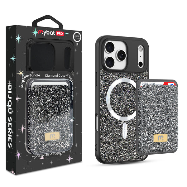 MyBat Pro Bijou Series MagSafe Bundle with Diamond Case + MagStash Wallet for Apple iPhone 17 Pro - Graphite Smoke - RIP17PCSBIJS001-1.jpg