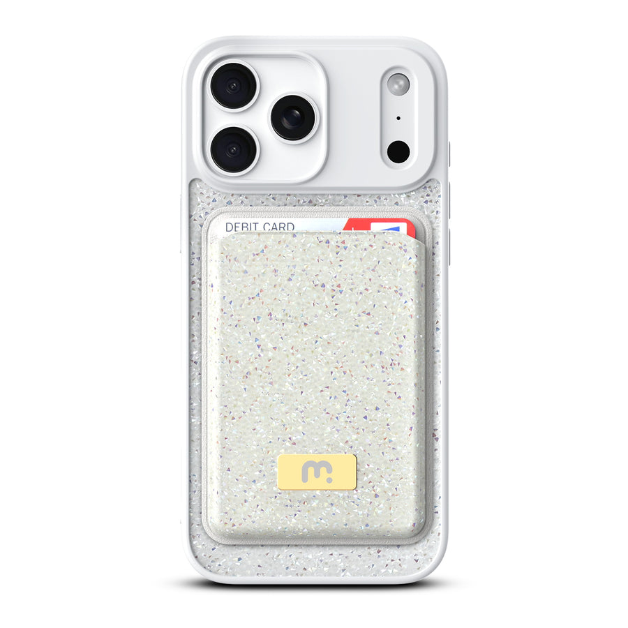 MyBat Pro Bijou Series MagSafe Bundle with Diamond Case + MagStash Wallet for Apple iPhone 17 Pro - Pearl White - RIP17PCSBIJS003-3.jpg