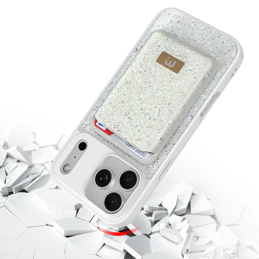 MyBat Pro Bijou Series MagSafe Bundle with Diamond Case + MagStash Wallet for Apple iPhone 17 Pro - Pearl White - RIP17PCSBIJS003-6.jpg