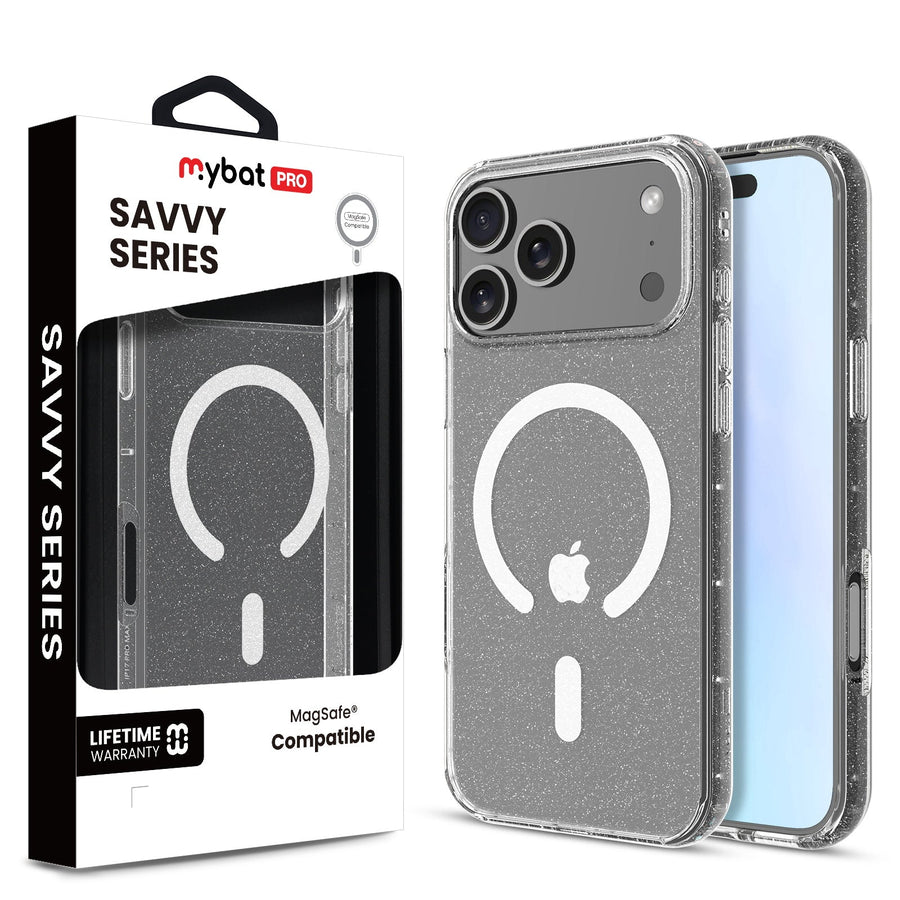 MyBat Pro Savvy Series MagSafe Case for Apple iPhone 17 Pro - Clear Glitter