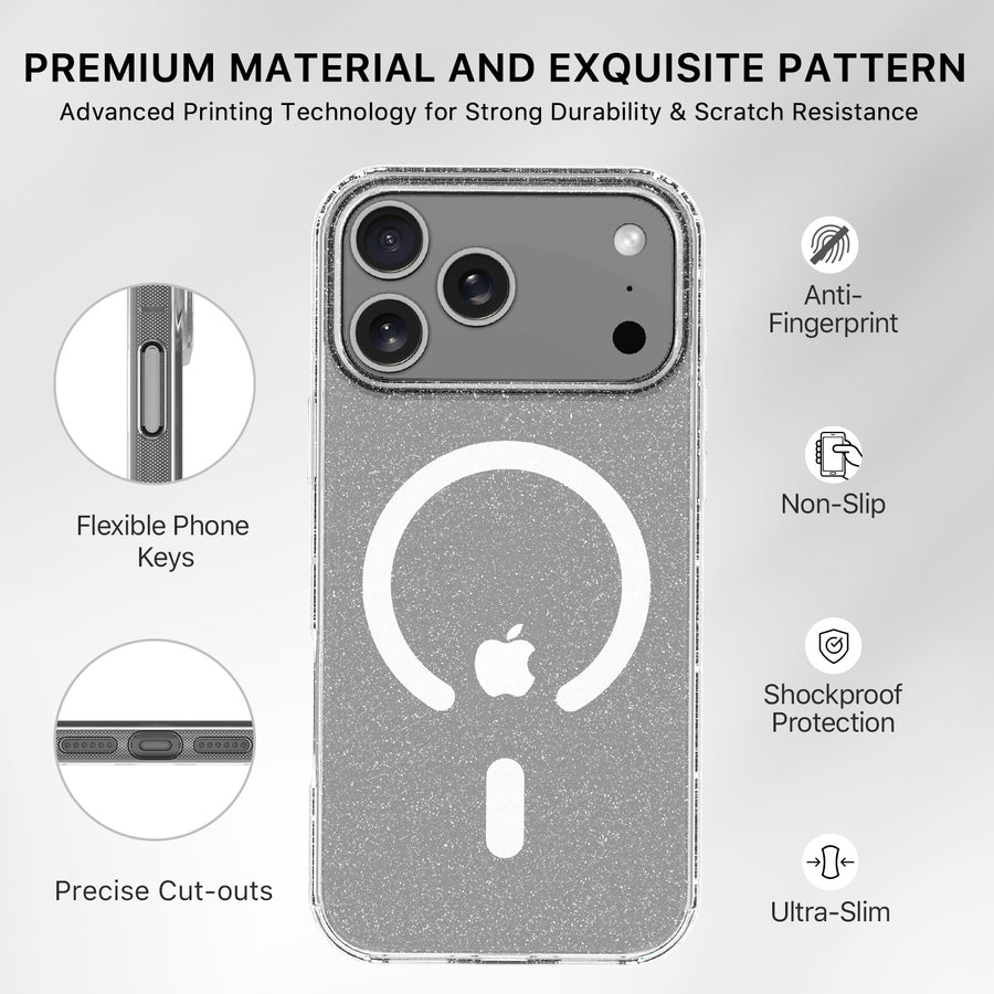 MyBat Pro Savvy Series MagSafe Case for Apple iPhone 17 Pro - Clear Glitter - RIP17PCSFSST302-7.jpg
