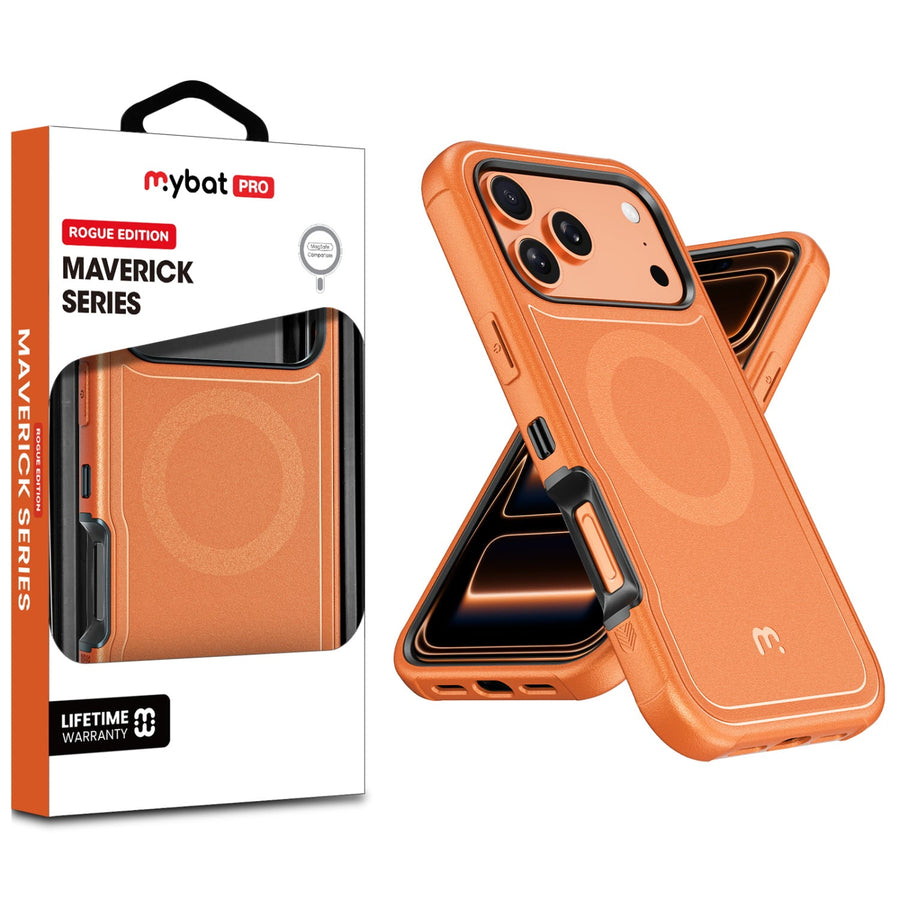 MyBat Pro Maverick Series Rogue Edition MagSafe Case for Apple iPhone 17 Pro Max - Cosmic Orange