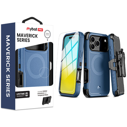 MyBat Pro Maverick Series MagSafe Case w/ Holster and Tempered Glass for Apple iPhone 17 Pro Max - Blue - RIP17PMCS3NXMS002-1.jpg