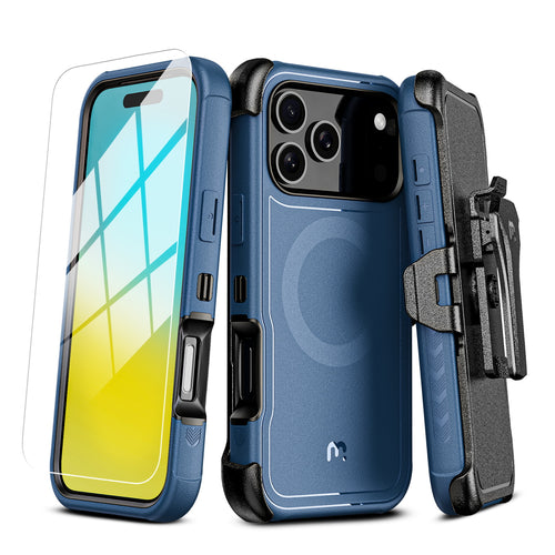 MyBat Pro Maverick Series MagSafe Case w/ Holster and Tempered Glass for Apple iPhone 17 Pro Max - Blue - RIP17PMCS3NXMS002-2.jpg