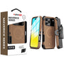 MyBat Pro Maverick Series MagSafe Case w/ Holster and Tempered Glass for Apple iPhone 17 Pro Max - Brown