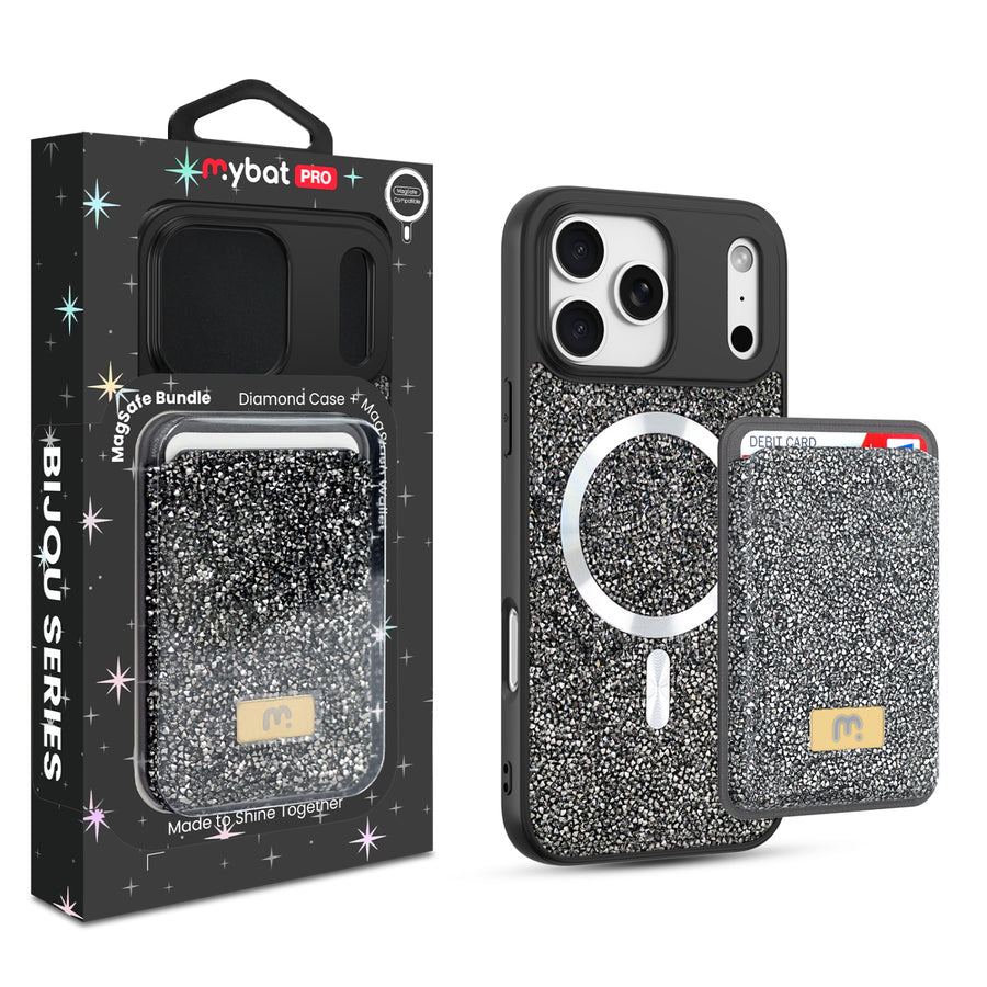 MyBat Pro Bijou Series MagSafe Bundle with Diamond Case + MagStash Wallet for Apple iPhone 17 Pro Max - Graphite Smoke - RIP17PMCSBIJS001.JPG