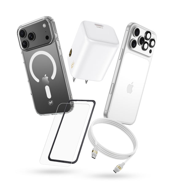 MyBat Pro iPhone 18 Pro Max / 17 Pro Max Bundle #1 - Clear Case / White Charger + Cable - RIP18PM5IN1BDL001.JPG