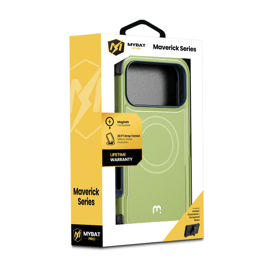 MyBat Pro Maverick Series MagSafe Case w/ Holster and Tempered Glass for Apple iPhone 18 Pro Max / 17 Pro Max - Army Green - RIP18PMCS3NXMS004-2.JPG