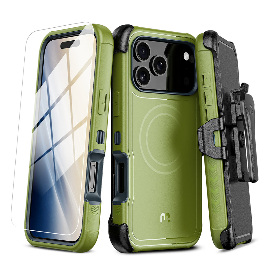 MyBat Pro Maverick Series MagSafe Case w/ Holster and Tempered Glass for Apple iPhone 18 Pro Max / 17 Pro Max - Army Green - RIP18PMCS3NXMS004.JPG