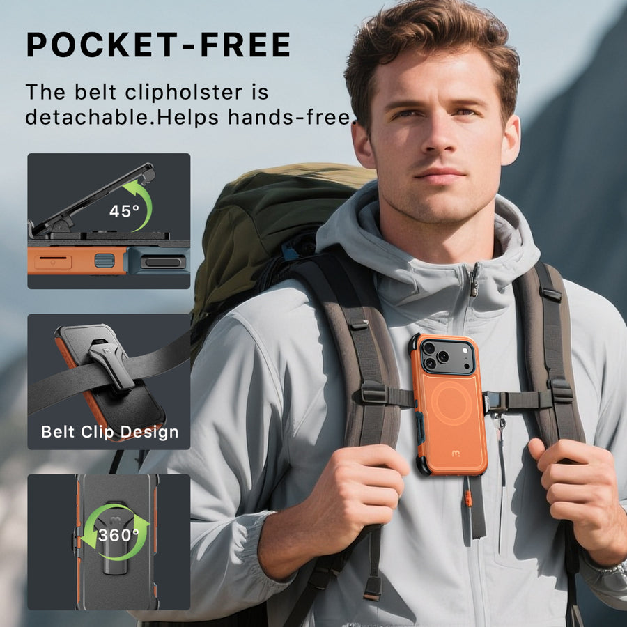 MyBat Pro Maverick Series MagSafe Case w/ Holster and Tempered Glass for Apple iPhone 18 Pro Max / 17 Pro Max - Cosmic Orange - RIP18PMCS3NXMS008-6.JPG