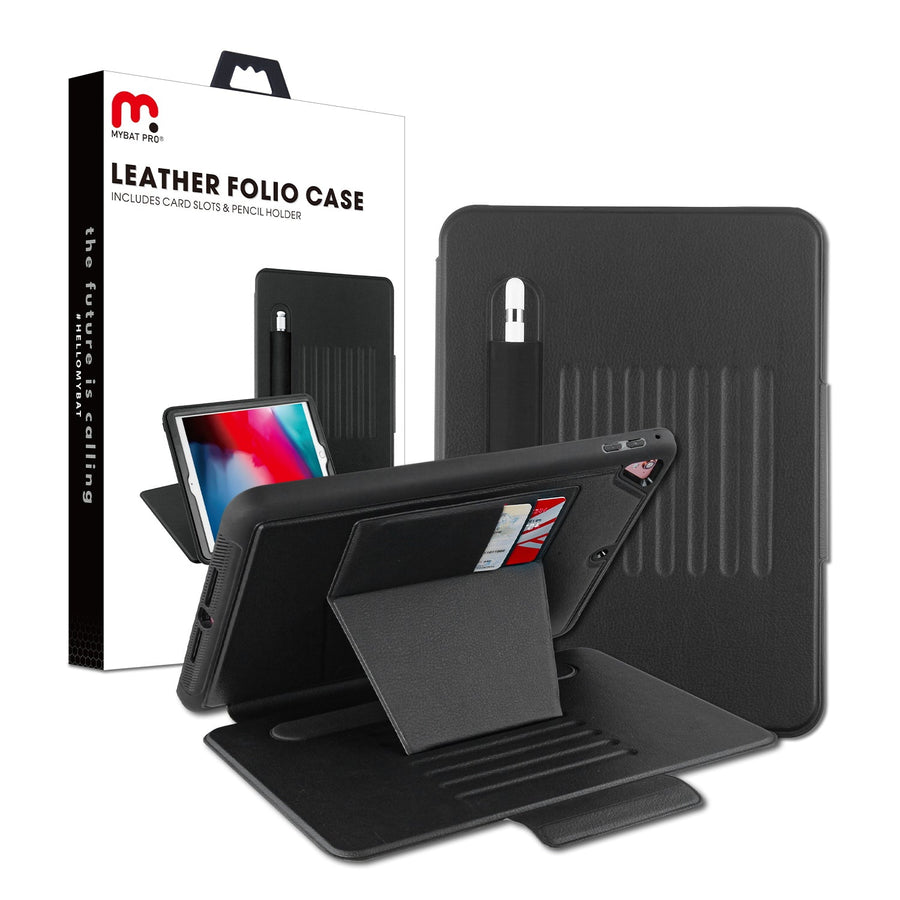 MyBat Pro Leather Folio Series Tablet Case for Apple iPad 9.7 (2017) - Black